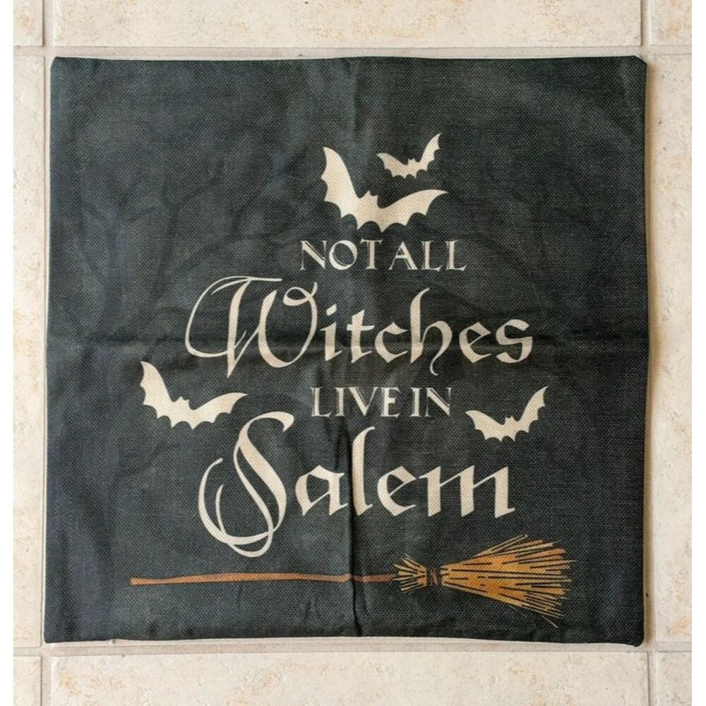 Halloween Throw Pillow Cover - Not all Witches Live in Salem
